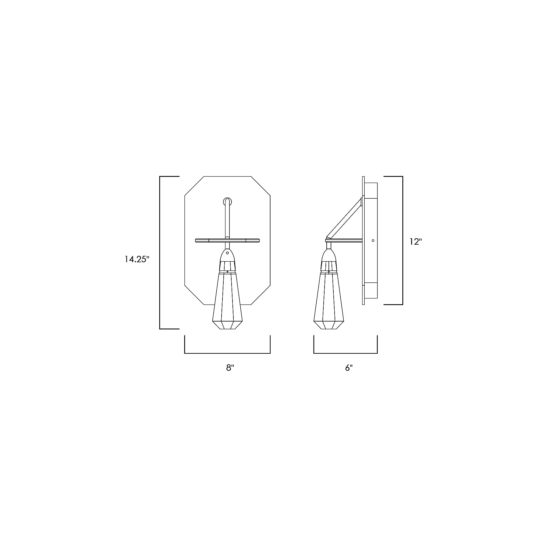 10 Carats LED Wall Sconce Diagram