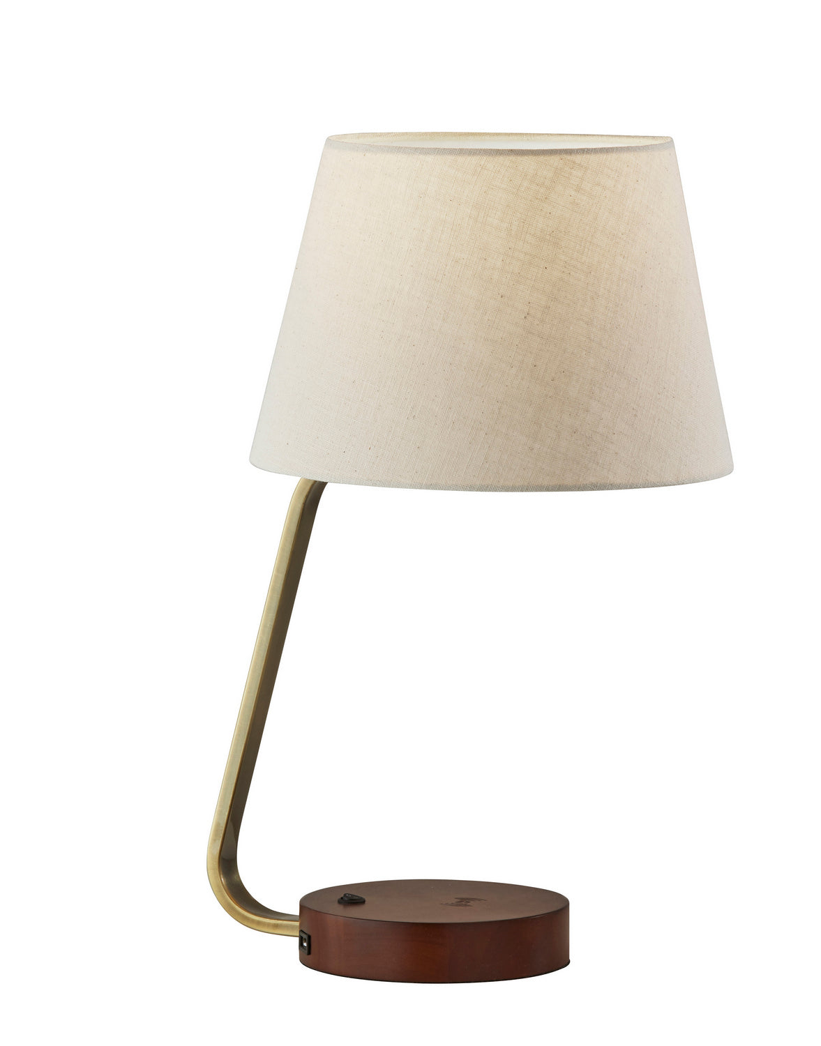 Adesso Home - 3015-21 - Table Lamp - Louie - Antique Brass W. Walnut Rubberwood Base