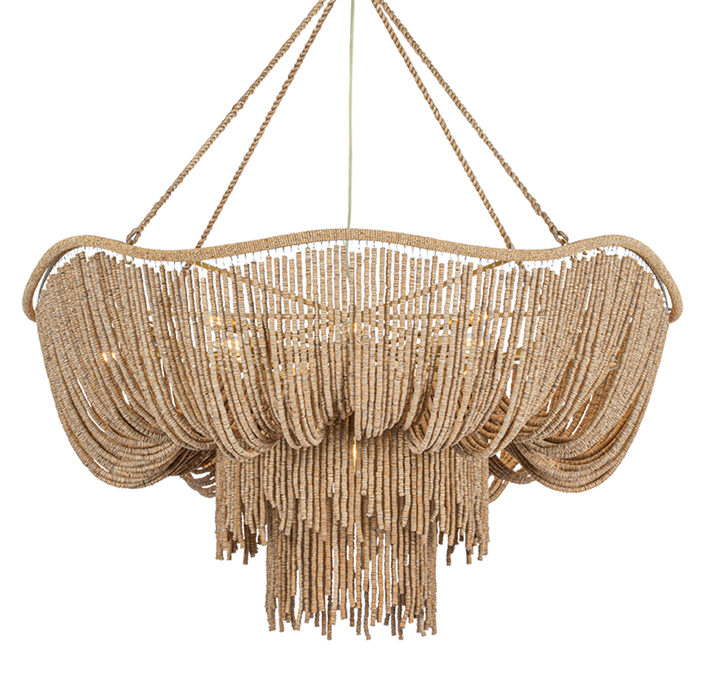 Jadeite Chandelier by Corbett Lighting - Vintage Gold Leaf Finish