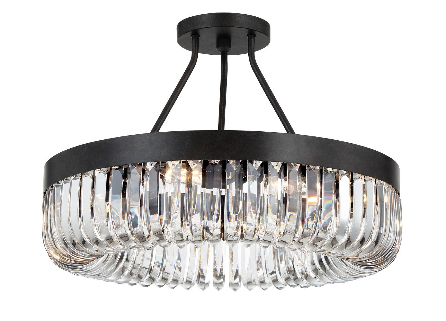 Crystorama - ALI-B2008-CZ_CEILING - Eight Light Semi Flush Mount - Alister - Charcoal Bronze