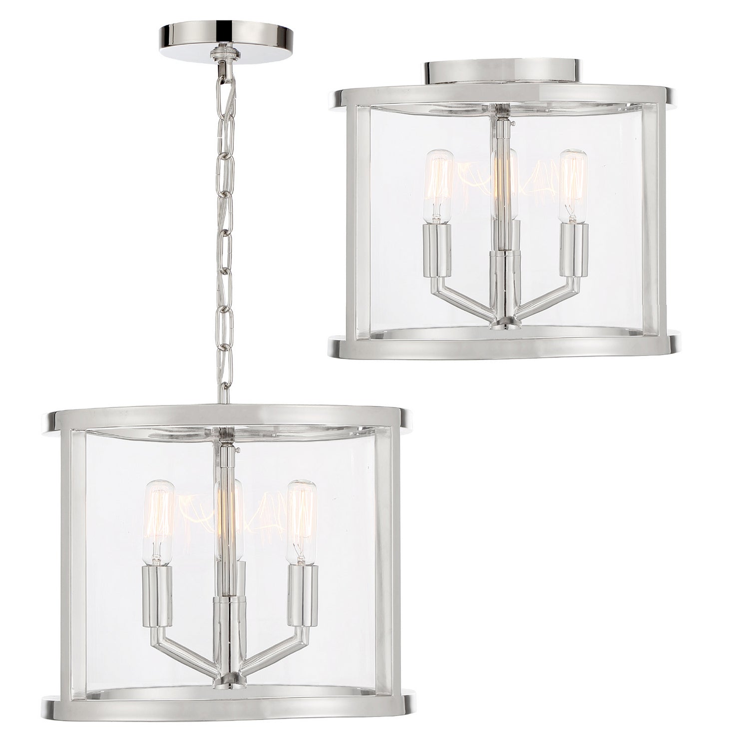 Crystorama - DEV-B8003-PN - Three Light Mini Chandelier - Devon - Polished Nickel