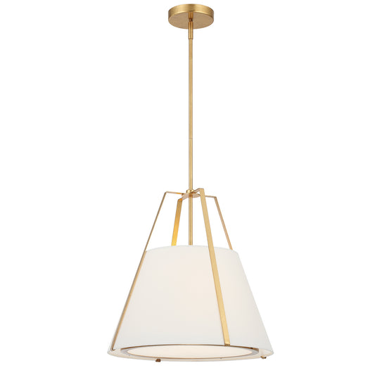 Crystorama - FUL-904-GA - Three Light Pendant - Fulton - Antique Gold