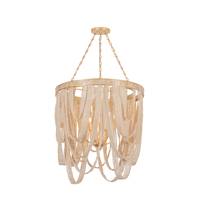 Santorini Chandelier by Corbett Lighting - Vintage Gold Leaf Finish