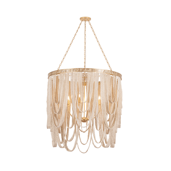 Santorini Chandelier by Corbett Lighting - Vintage Gold Leaf Finish