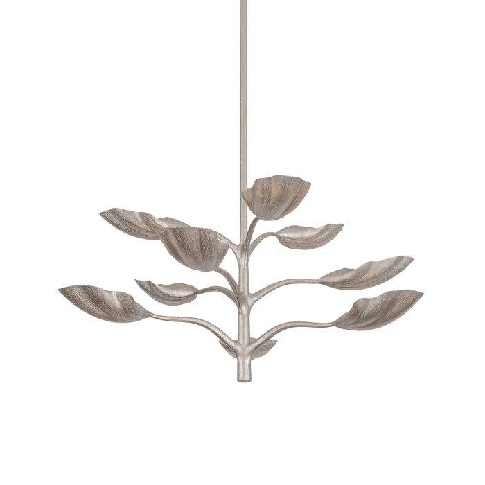 Ankara Chandelier by Corbett Lighting - Textured Warm Silver Leaf Finish