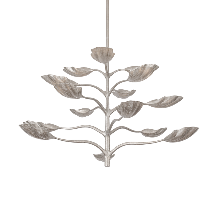 Ankara Chandelier by Corbett Lighting - Textured Warm Silver Leaf Finish