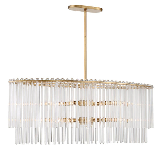 Crystorama - 398-GA - Eight Light Chandelier - Bleecker - Antique Gold