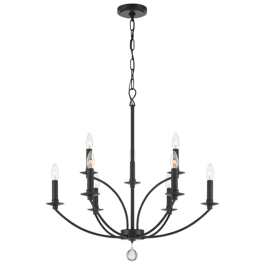 Crystorama - MIL-8009-BK - Nine Light Chandelier - Mila - Black