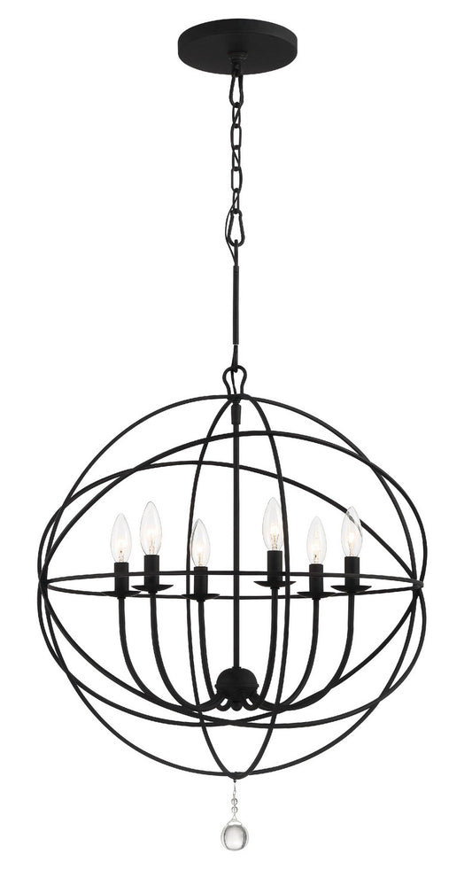 Crystorama - 9228-BK - Six Light Chandelier - Solaris - Black