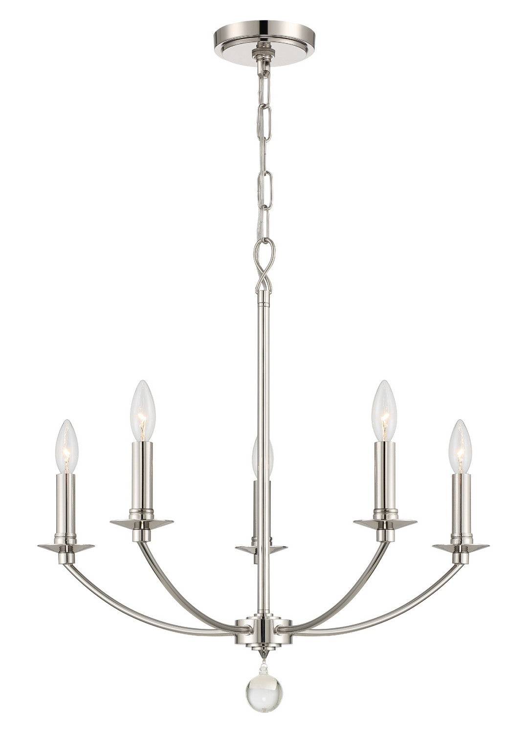 Crystorama - MIL-8005-PN - Five Light Chandelier - Mila - Polished Nickel