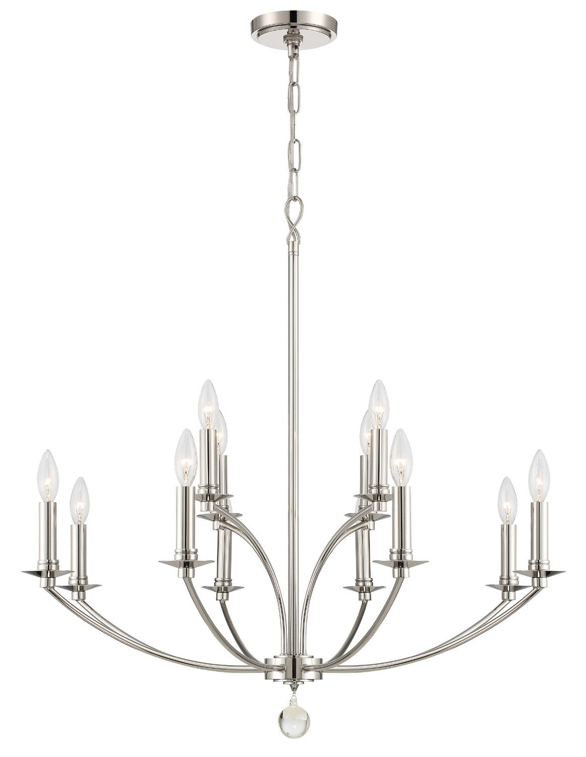 Crystorama - MIL-8012-PN - 12 Light Chandelier - Mila - Polished Nickel