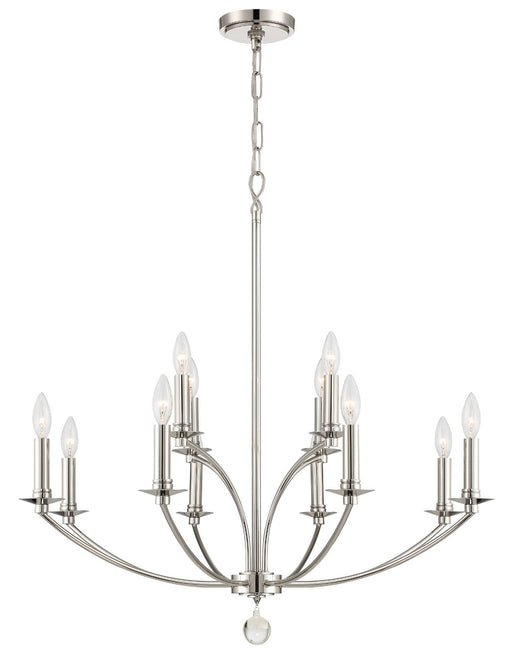 Crystorama - MIL-8012-PN - 12 Light Chandelier - Mila - Polished Nickel