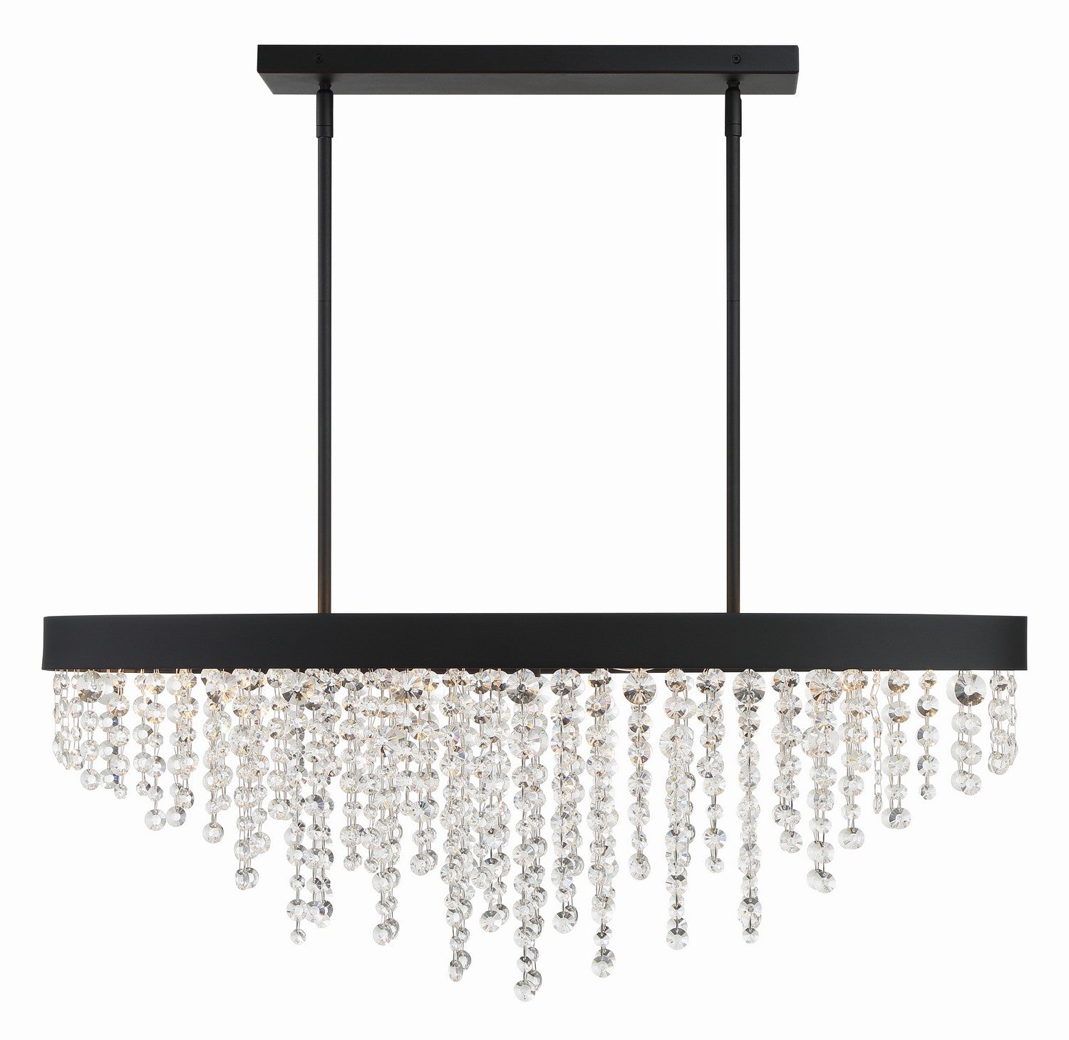 Crystorama - WIN-619-BF-CL-MWP - Eight Light Chandelier - Winham - Black Forged