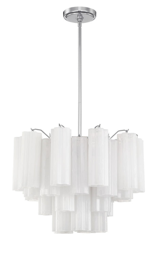 Crystorama - ADD-306-CH-WH - Six Light Chandelier - Addis - Polished Chrome