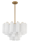 Load image into Gallery viewer, Crystorama - ADD-308-AG-WH - Nine Light Chandelier - Addis - Aged Brass
