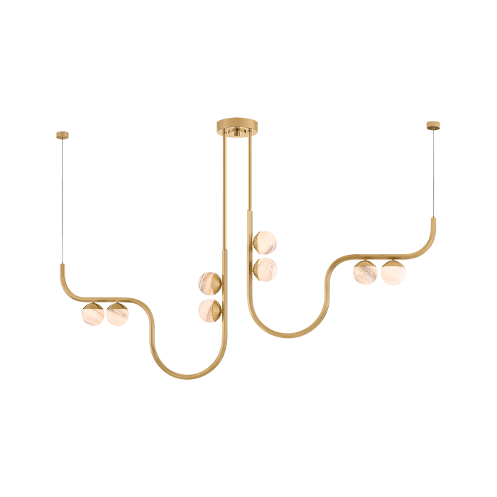 Avignon Linear Chandelier by Corbett Lighting - Vintage Brass Finish