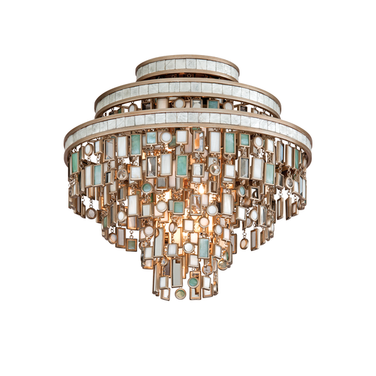 Dolcetti Semi Flush by Corbett Lighting - Champagne Leaf Finish