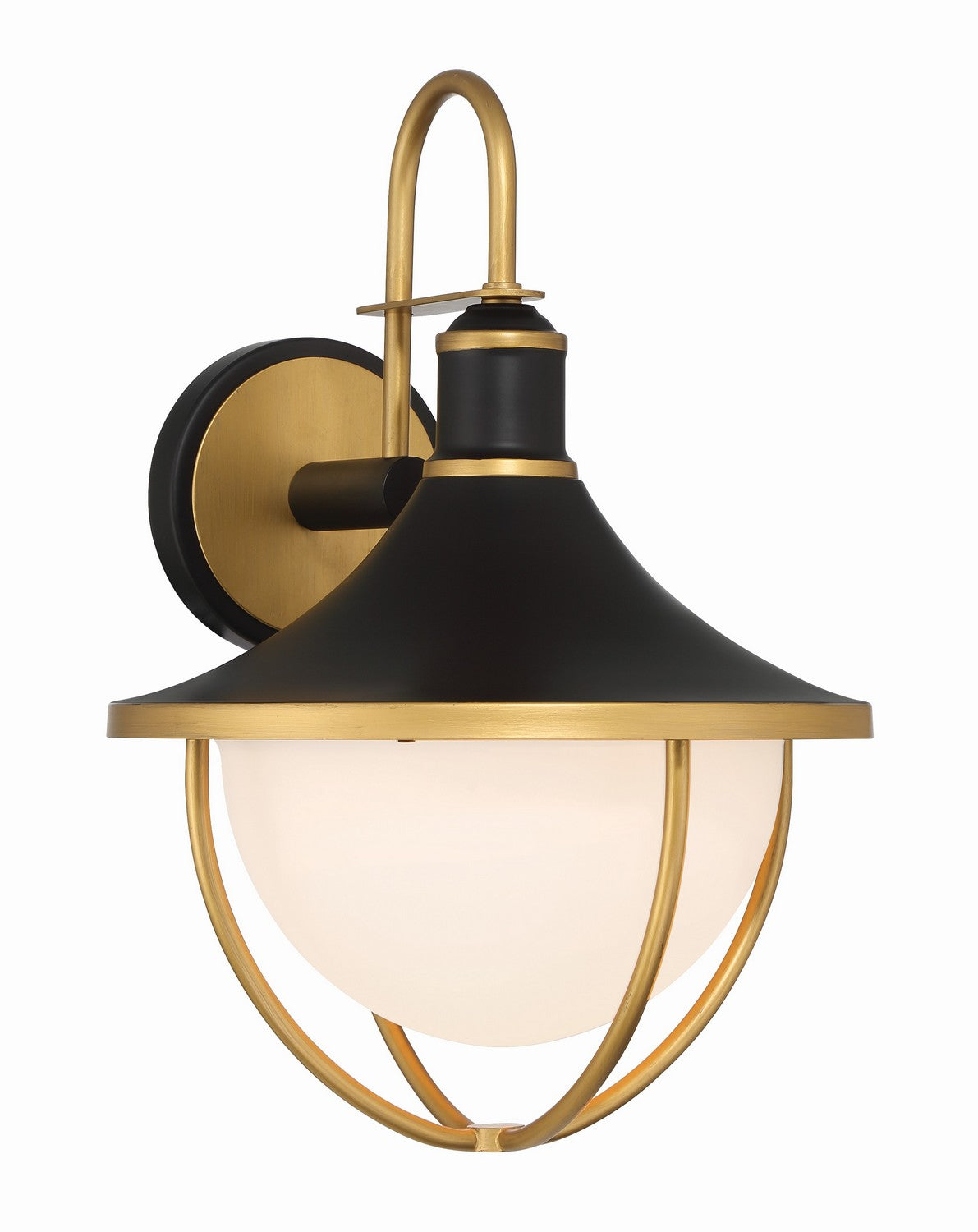 Crystorama - ATL-702-MK-TG - One Light Outdoor Wall Sconce - Atlas - Matte Black / Textured Gold