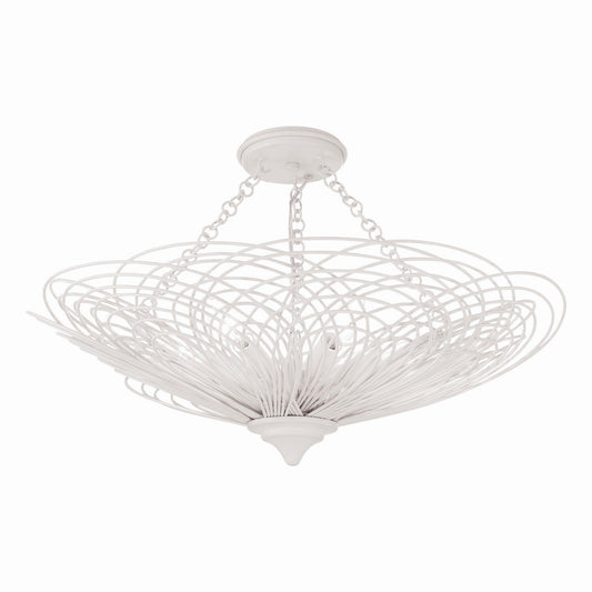 Crystorama - DOR-B7706-MT_CEILING - Six Light Semi Flush Mount - Doral - Matte White