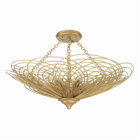 Crystorama - DOR-B7706-RG_CEILING - Six Light Semi Flush Mount - Doral - Renaissance Gold