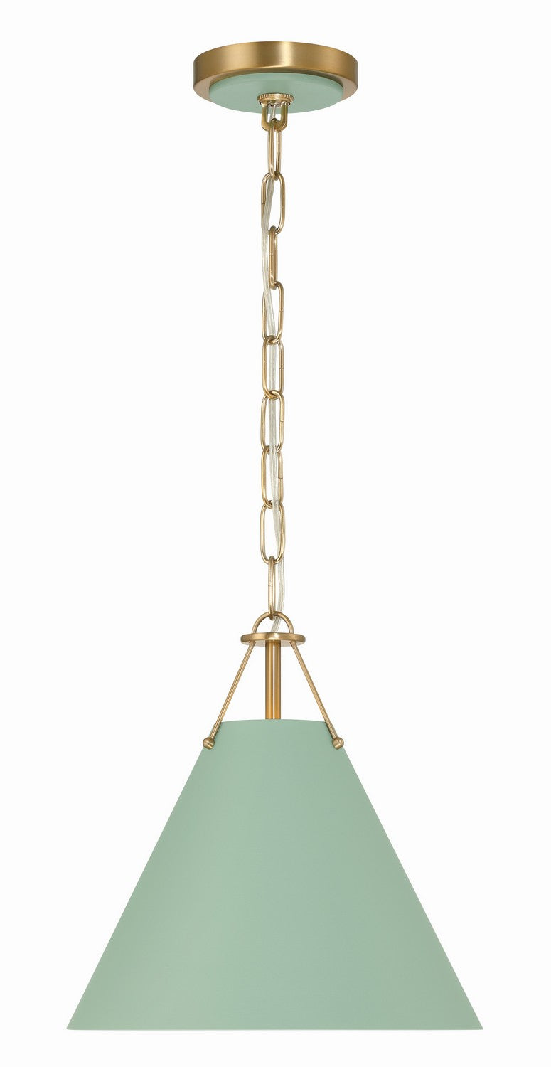 Crystorama - XAV-B8301-VG-GR - One Light Mini Pendant - Xavier - Vibrant Gold / Green