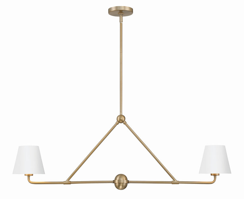 Crystorama - XAV-B9302-VG-WH - Two Light Chandelier - Xavier - Vibrant Gold / White