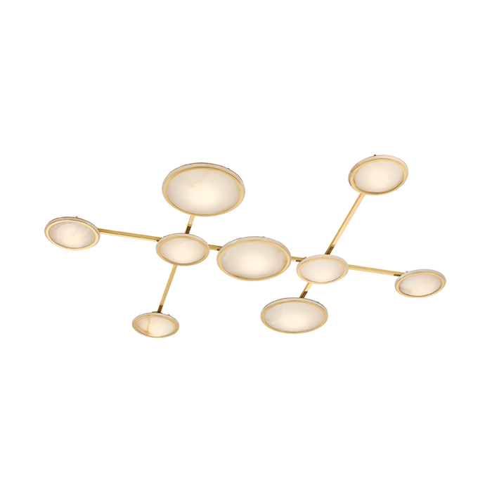 Goshenite Flush Mount by Corbett Lighting - Vintage Brass Finish