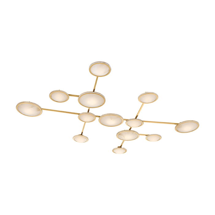 Goshenite Flush Mount by Corbett Lighting - Vintage Brass Finish