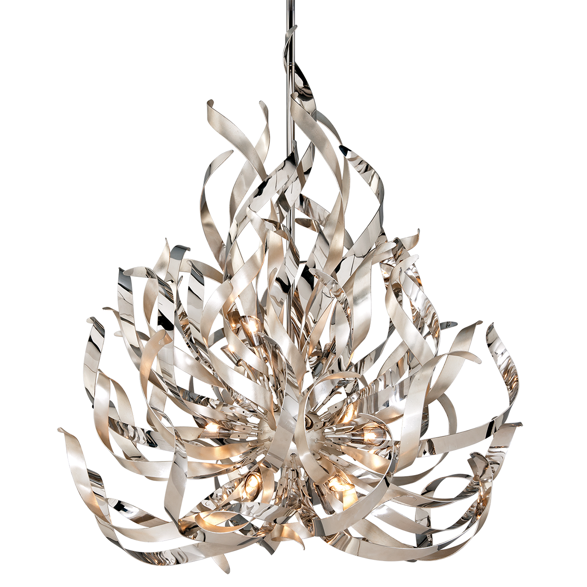 Graffiti Chandelier by Corbett Lighting - Silver Leaf Finish