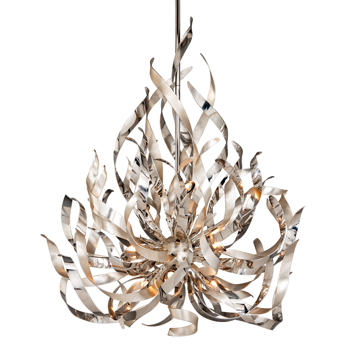 Graffiti Chandelier by Corbett Lighting - Silver Leaf Finish