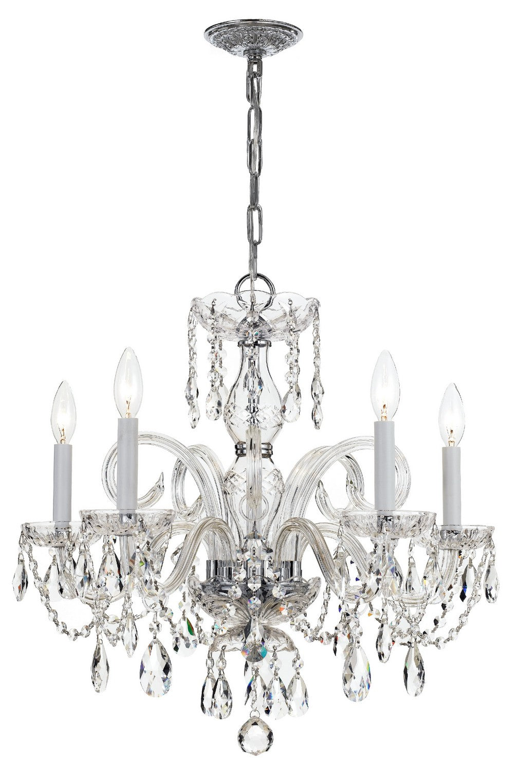 Crystorama - 1005-CH-CL-SAQ - Five Light Chandelier - Traditional Crystal - Polished Chrome