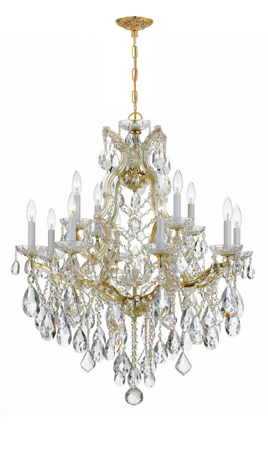 Crystorama - 4413-GD-CL-SAQ - 13 Light Chandelier - Maria Theresa - Gold