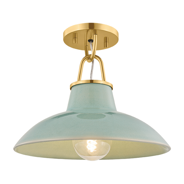 Pottersville Flush Mount by Hudson Valley Lighting - Aged Brass Finish