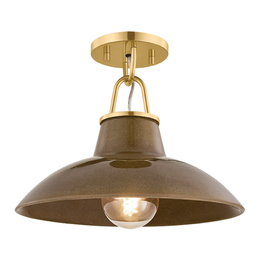 Pottersville Flush Mount by Hudson Valley Lighting - Aged Brass Finish