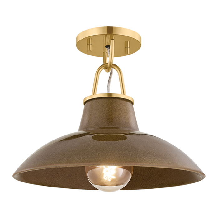 Pottersville Flush Mount by Hudson Valley Lighting - Aged Brass Finish