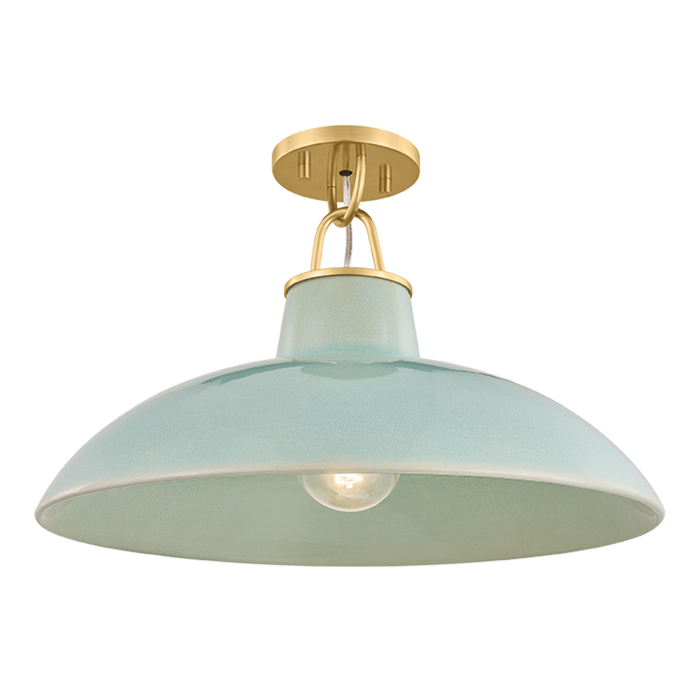 Pottersville Flush Mount by Hudson Valley Lighting - Aged Brass Finish