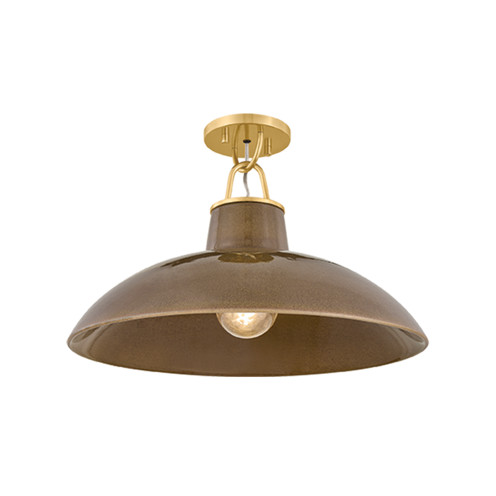 Pottersville Flush Mount by Hudson Valley Lighting - Aged Brass Finish