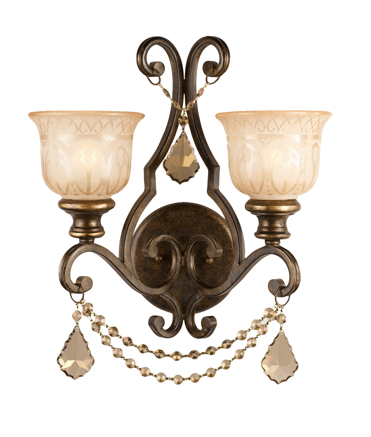 Crystorama - 7502-BU-GT-MWP - Two Light Wall Sconce - Norwalk - Bronze Umber