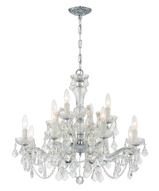 Crystorama - 4479-CH-CL-SAQ - 12 Light Chandelier - Maria Theresa - Polished Chrome