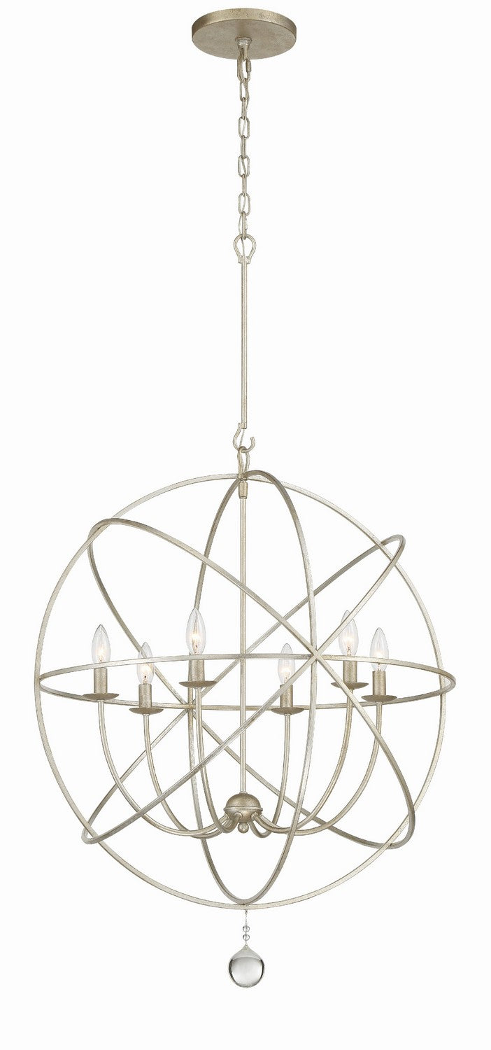 Crystorama - 9228-OS - Six Light Chandelier - Solaris - Olde Silver