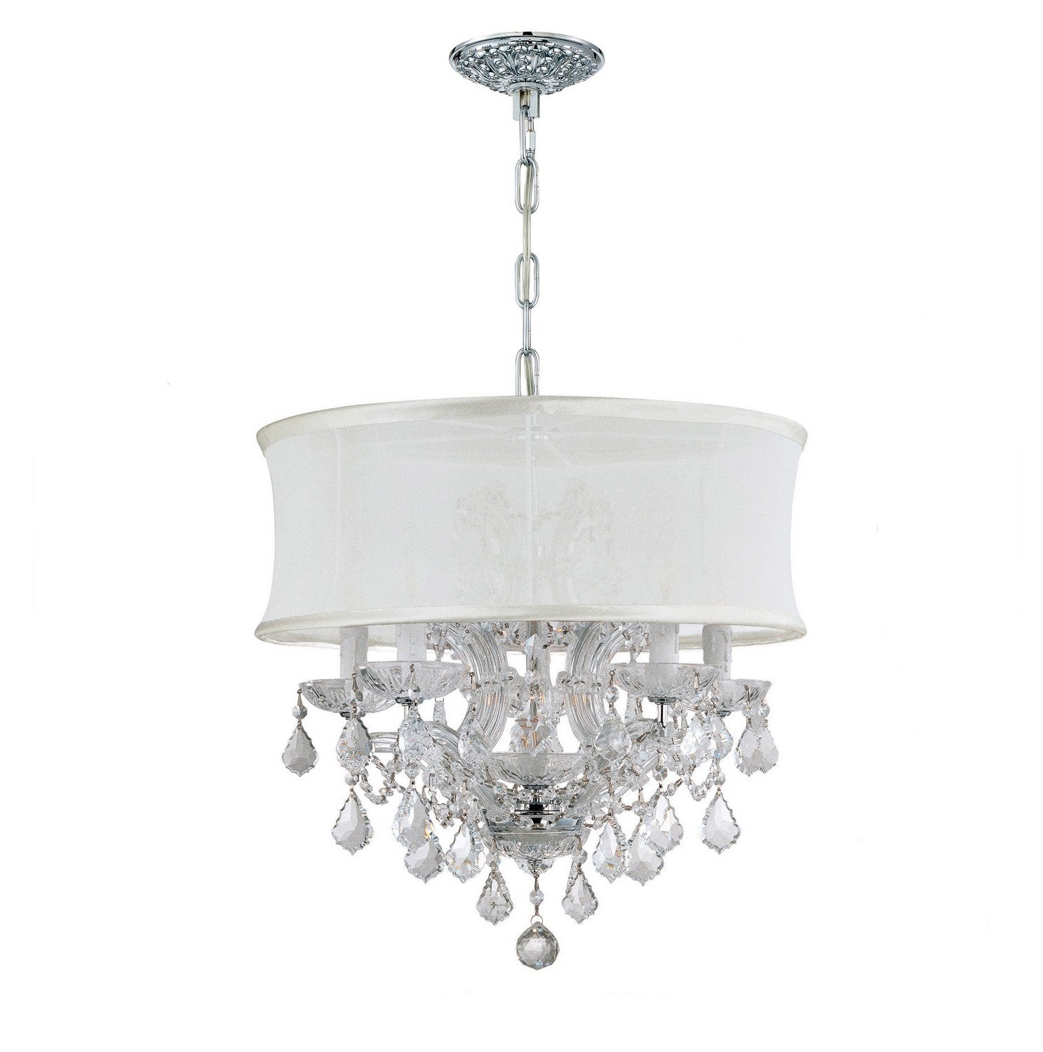 Crystorama - 4415-CH-SMW-CLM - Six Light Mini Chandelier - Brentwood - Polished Chrome