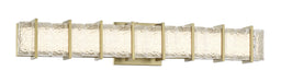 Sevryn LED Vanity in Soft Brass Finish with Cast Clear Textured Crystal Glass - Minka-Lavery