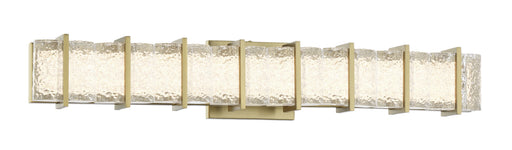 Sevryn LED Vanity in Soft Brass Finish with Cast Clear Textured Crystal Glass - Minka-Lavery