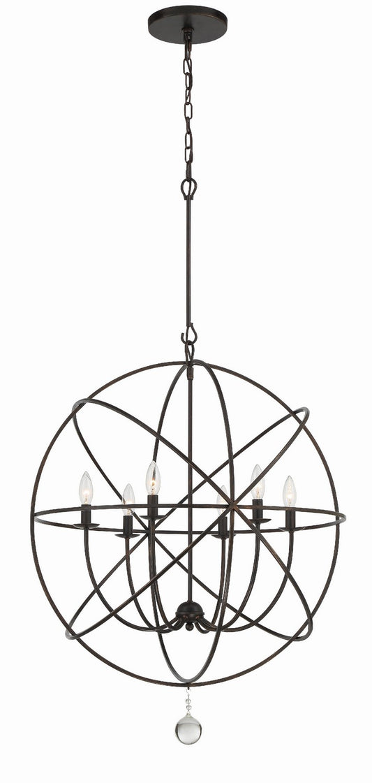 Crystorama - 9228-EB - Six Light Chandelier - Solaris - English Bronze