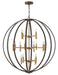 Euclid Double XL Three Tier Orb Chandelier by Hinkley