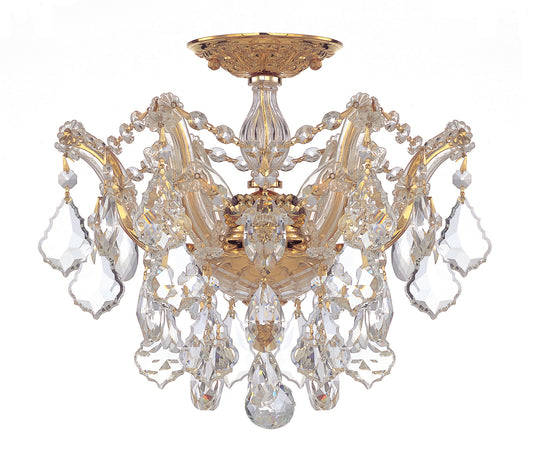 Crystorama - 4430-GD-CL-SAQ - Three Light Semi Flush Mount - Maria Theresa - Gold