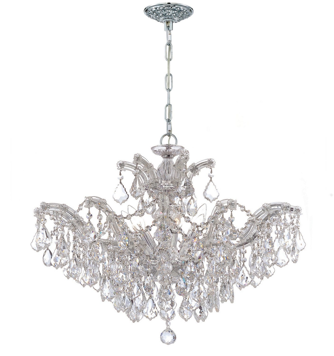 Crystorama - 4439-CH-CL-SAQ - Six Light Chandelier - Maria Theresa - Polished Chrome