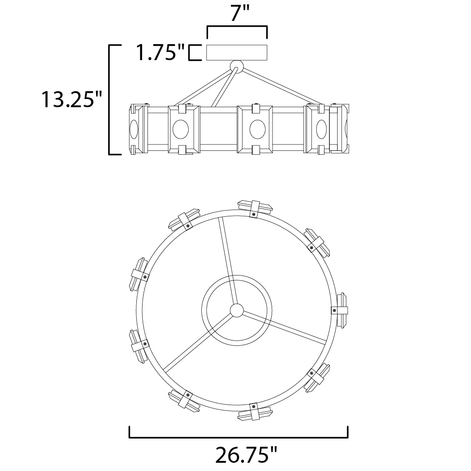 Radiant Crystal Semi-Flush