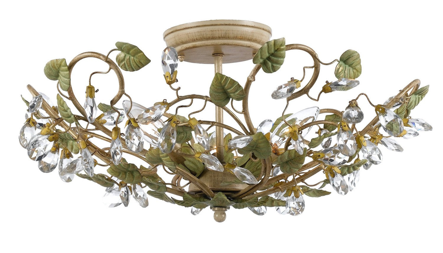 Crystorama - 4840-CT - Five Light Semi Flush Mount - Josie - Champagne Green Tea