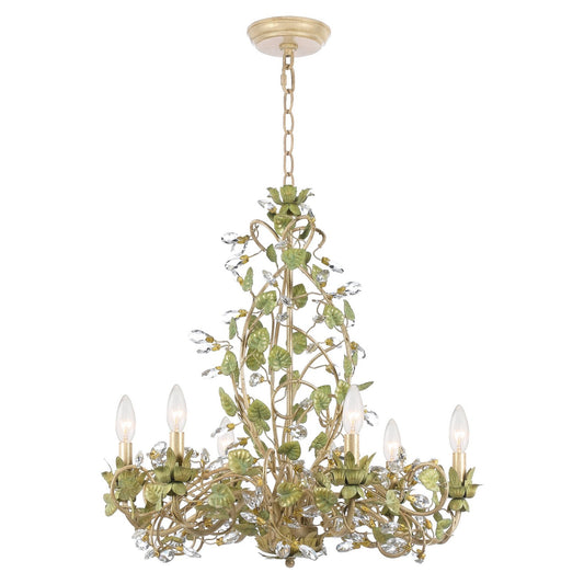 Crystorama - 4846-CT - Six Light Chandelier - Josie - Champagne Green Tea